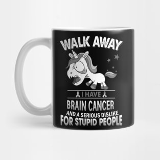 funny brain cancer grumpy unicorn warrior Mug